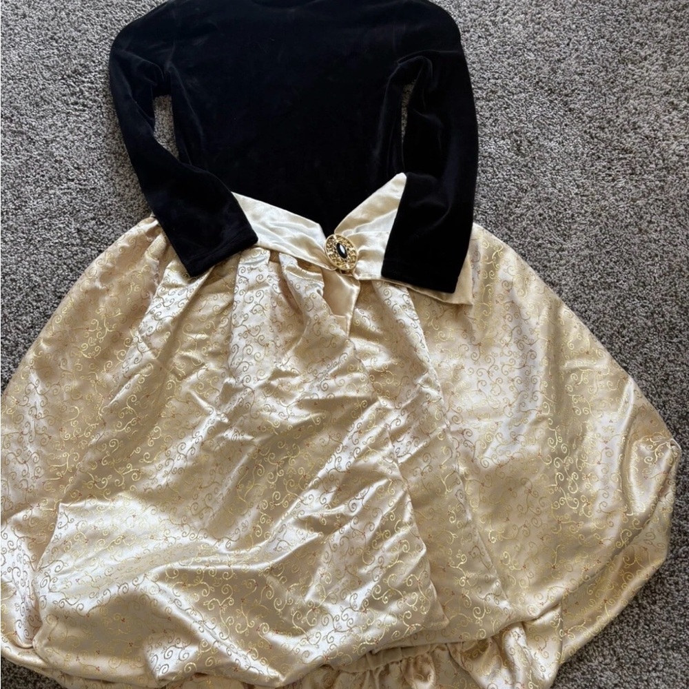 AMERICAN GIRL Midnight Holly Dress - Black Velvet & Metallic Gold - Size 8 - Picture 8 of 8